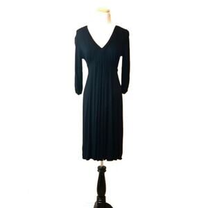 Banana Republic black 3/4 sleeve V neck belted fit and flare Dress Size PS